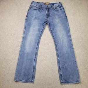 Seven7 Straight Fit Jeans Mens 32x32 Blue Stretch Denim Western Flap Pocket